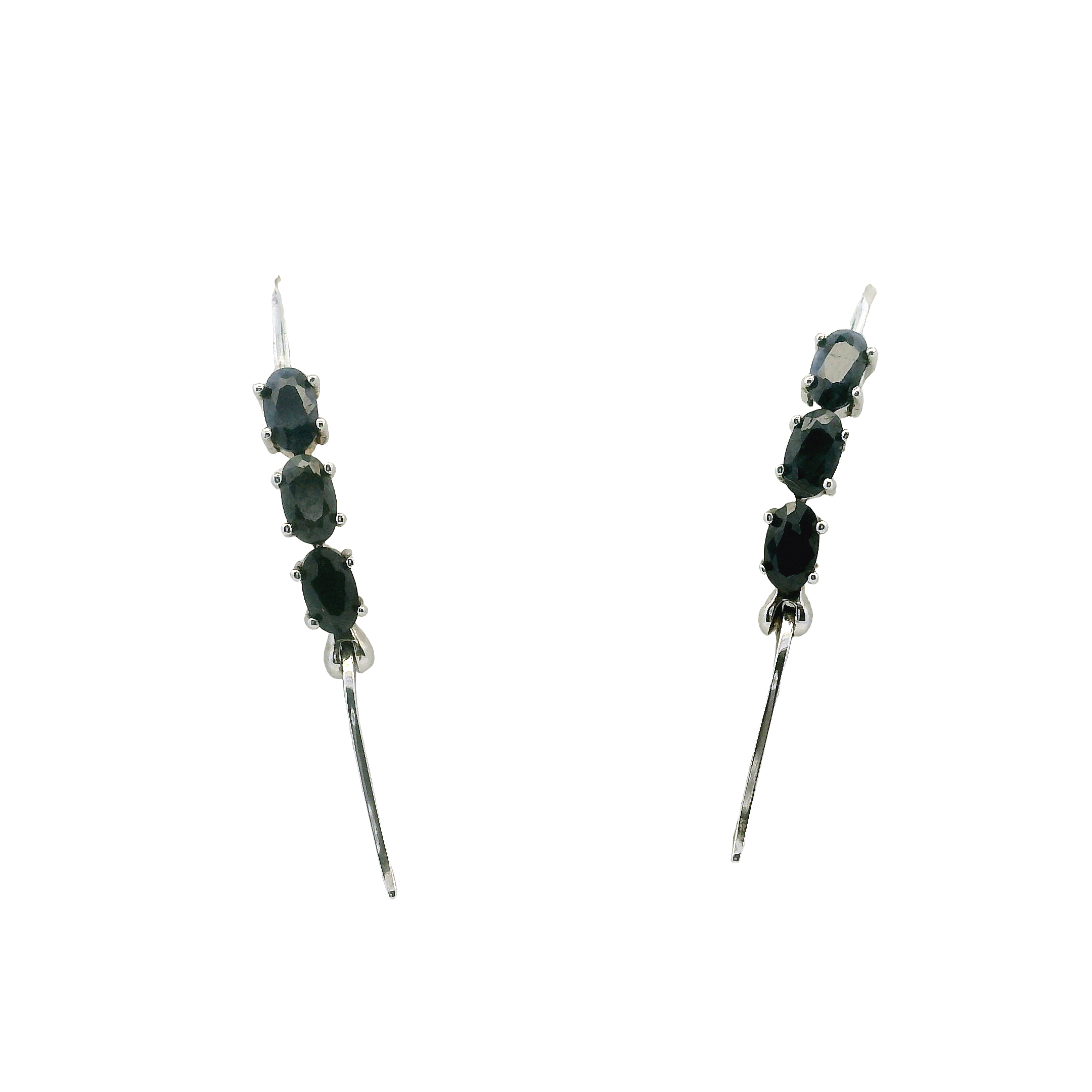 Sterling Silver Blue Sapphire Earrings
