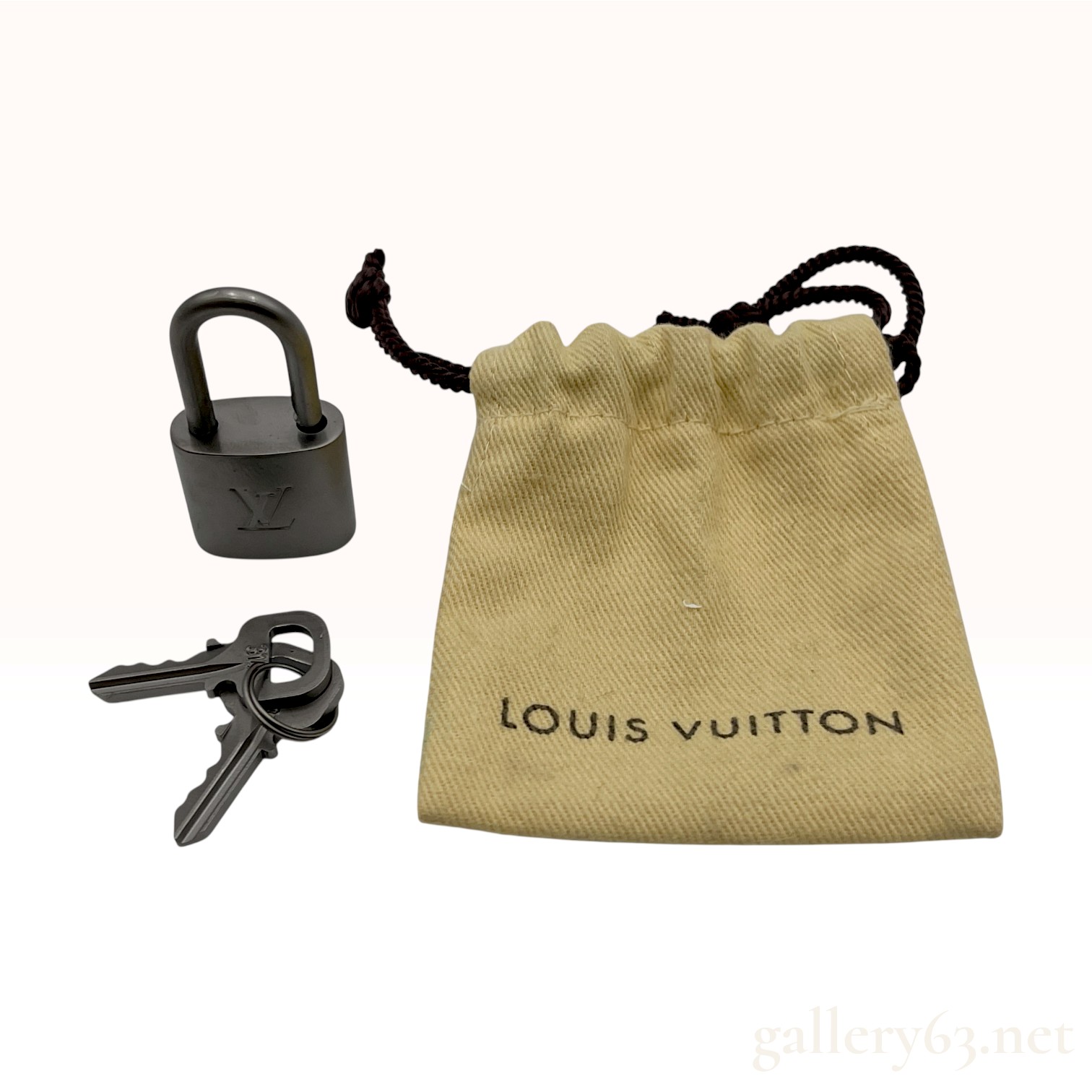 Louis Vuitton Gunmetal Padlock and Key Set with Pouch