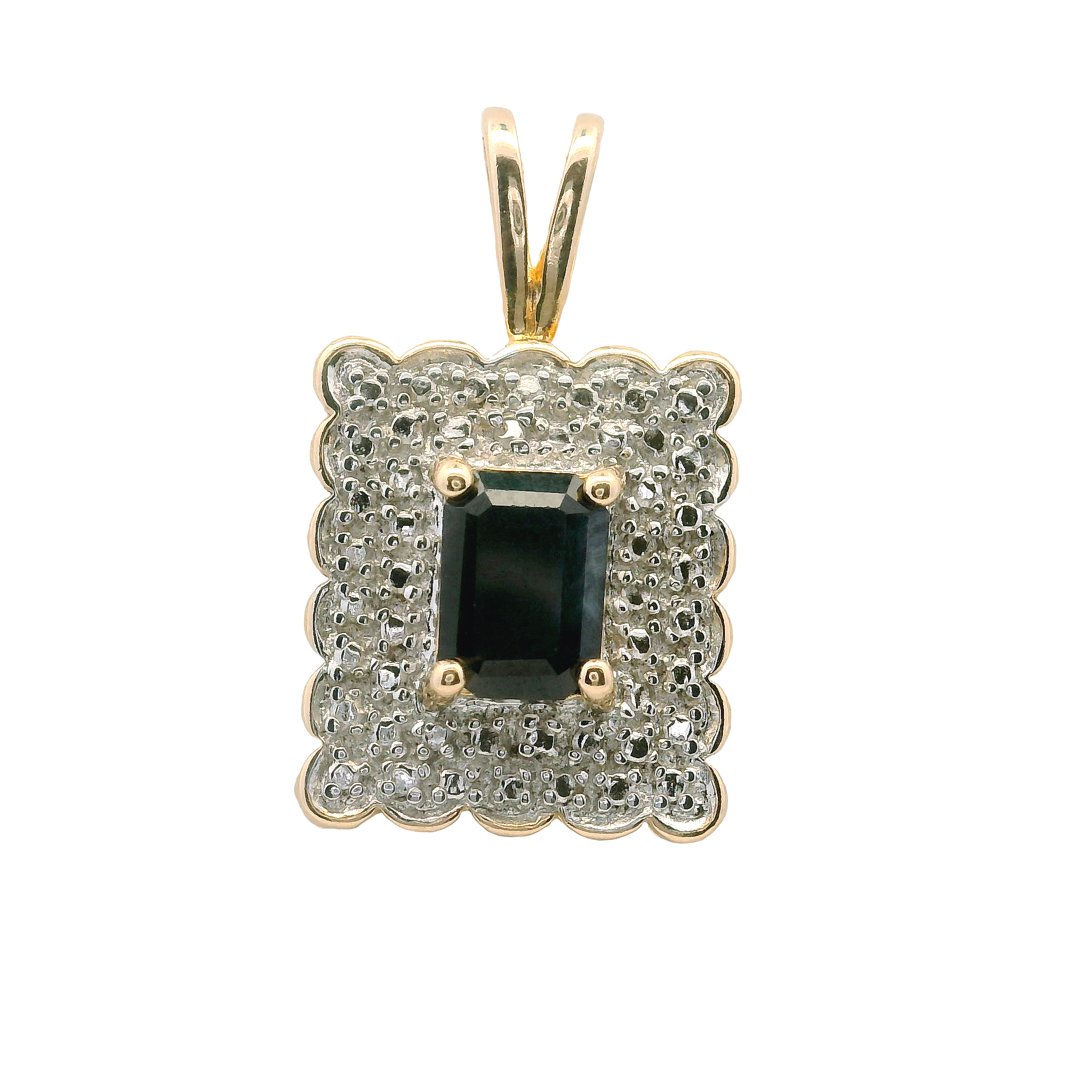 Gilt Silver Sapphire Pendant