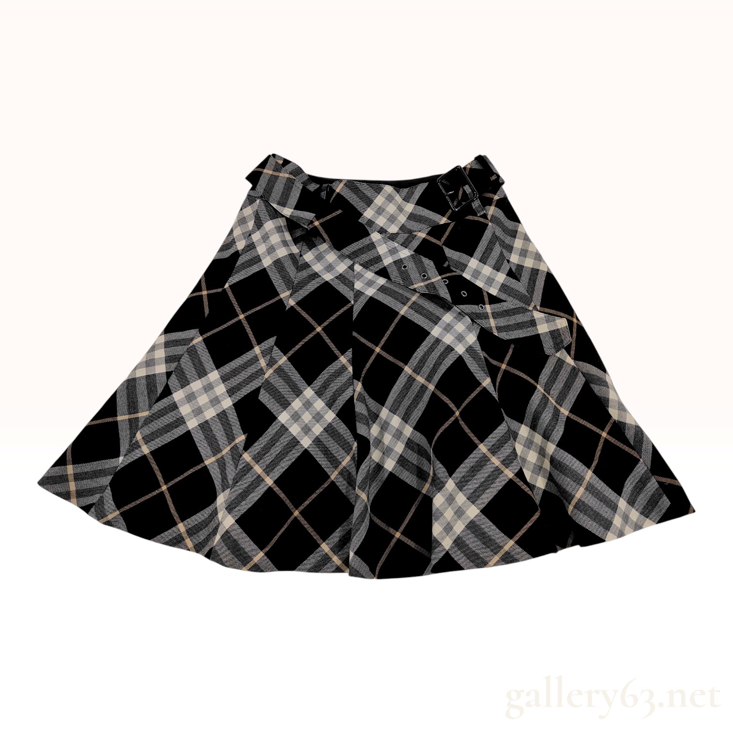 Burberry London Blue Label Plaid Wool A-Line Skirt Size 38