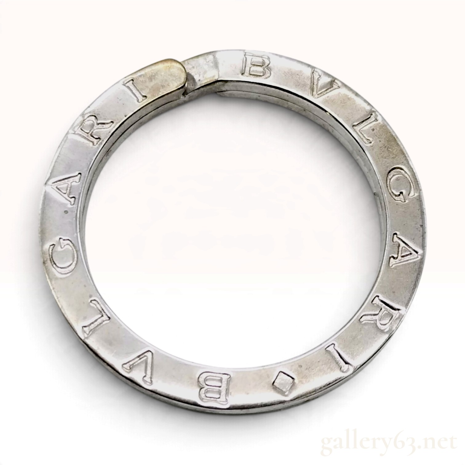 Bvlgari Bvlgari Logo Sterling Silver Key Ring With Box