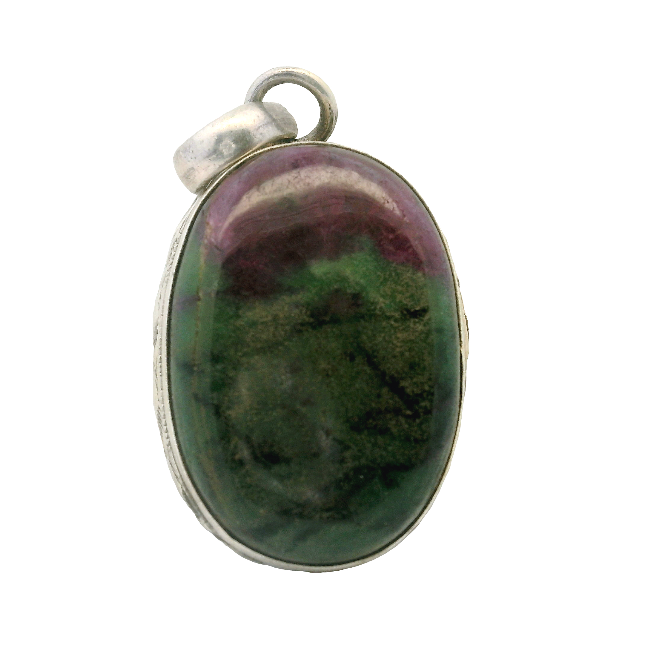 Sterling Silver Ruby in Zoisite Pendant