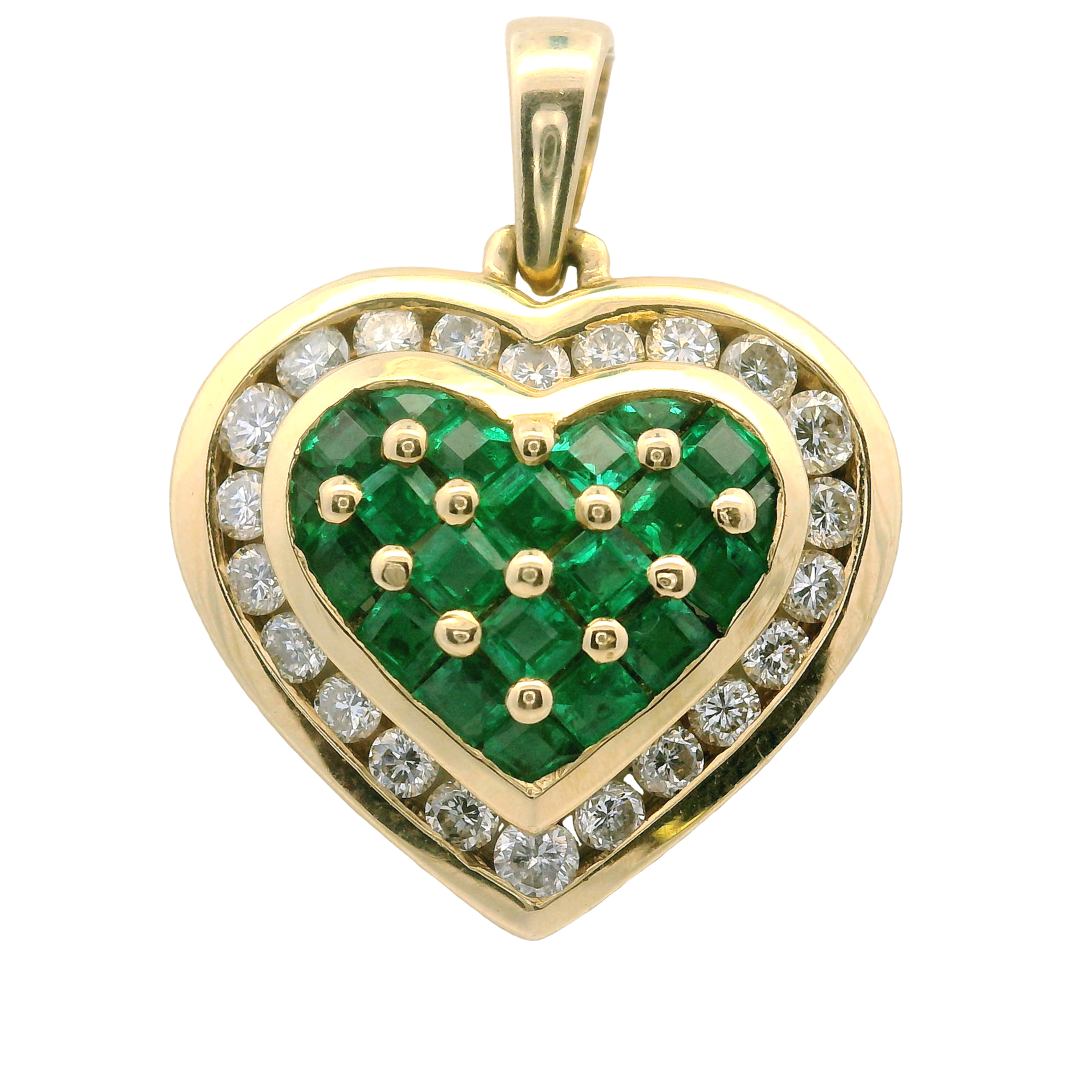 14K Gold Tsavorite Garnet Diamond Pendant