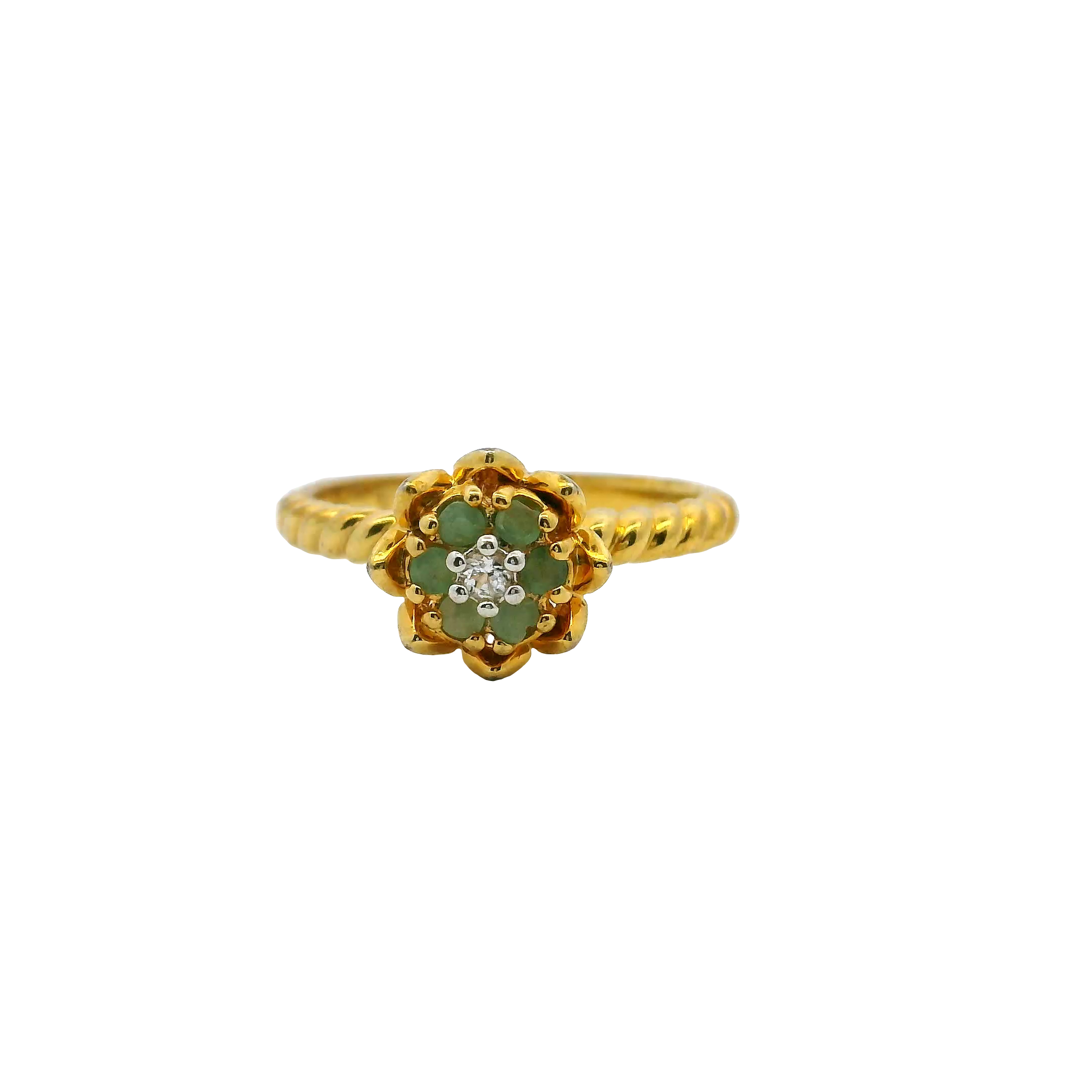Gilt Silver Emerald Ring