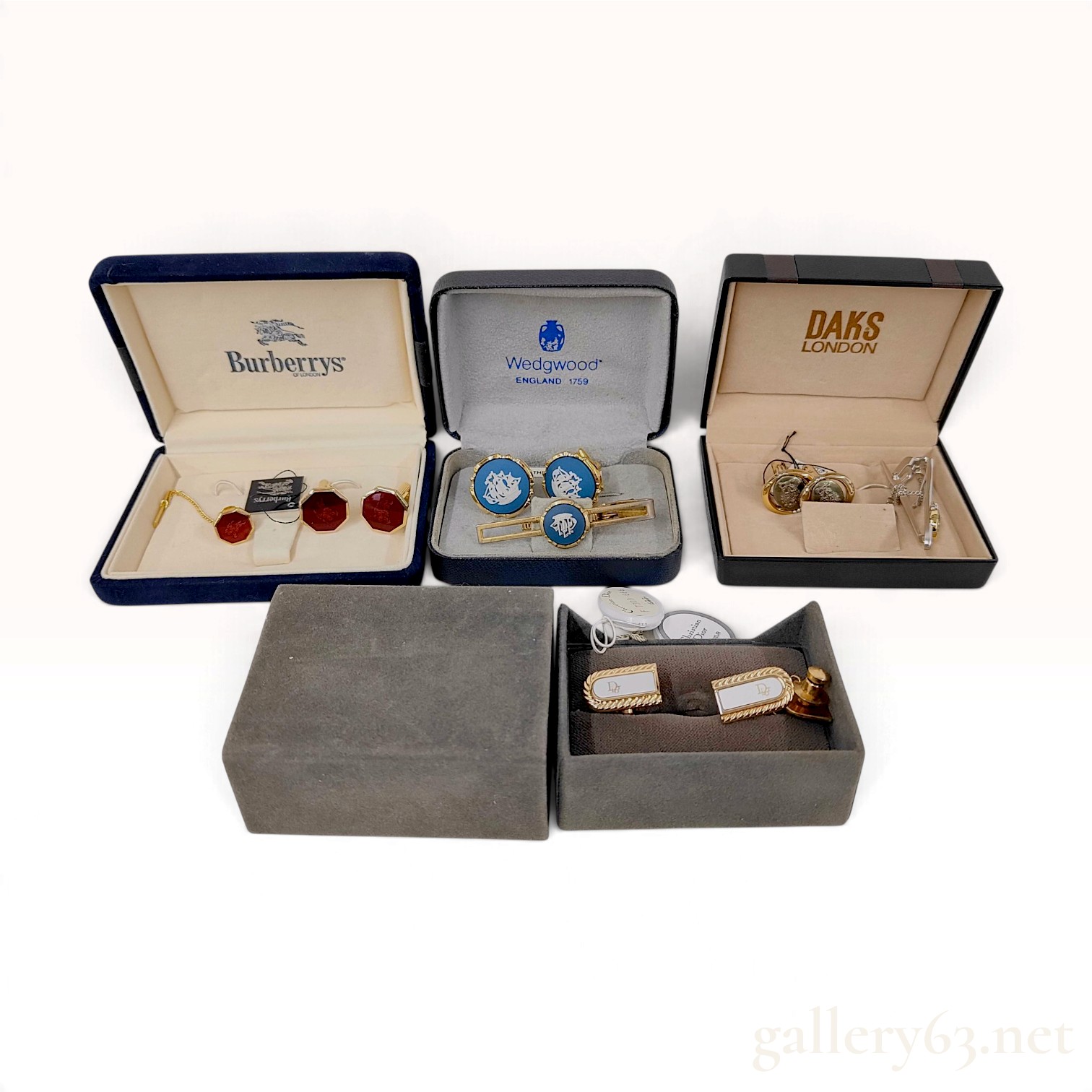 A Collection of Burberrys, Christian Dior, Wedgwood, and Daks London Men's Jewelry