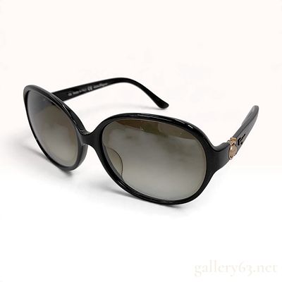 Salvatore Ferragamo Black Acetate Gancini Women's Sunglasses with Accompaniments. A pair of 
