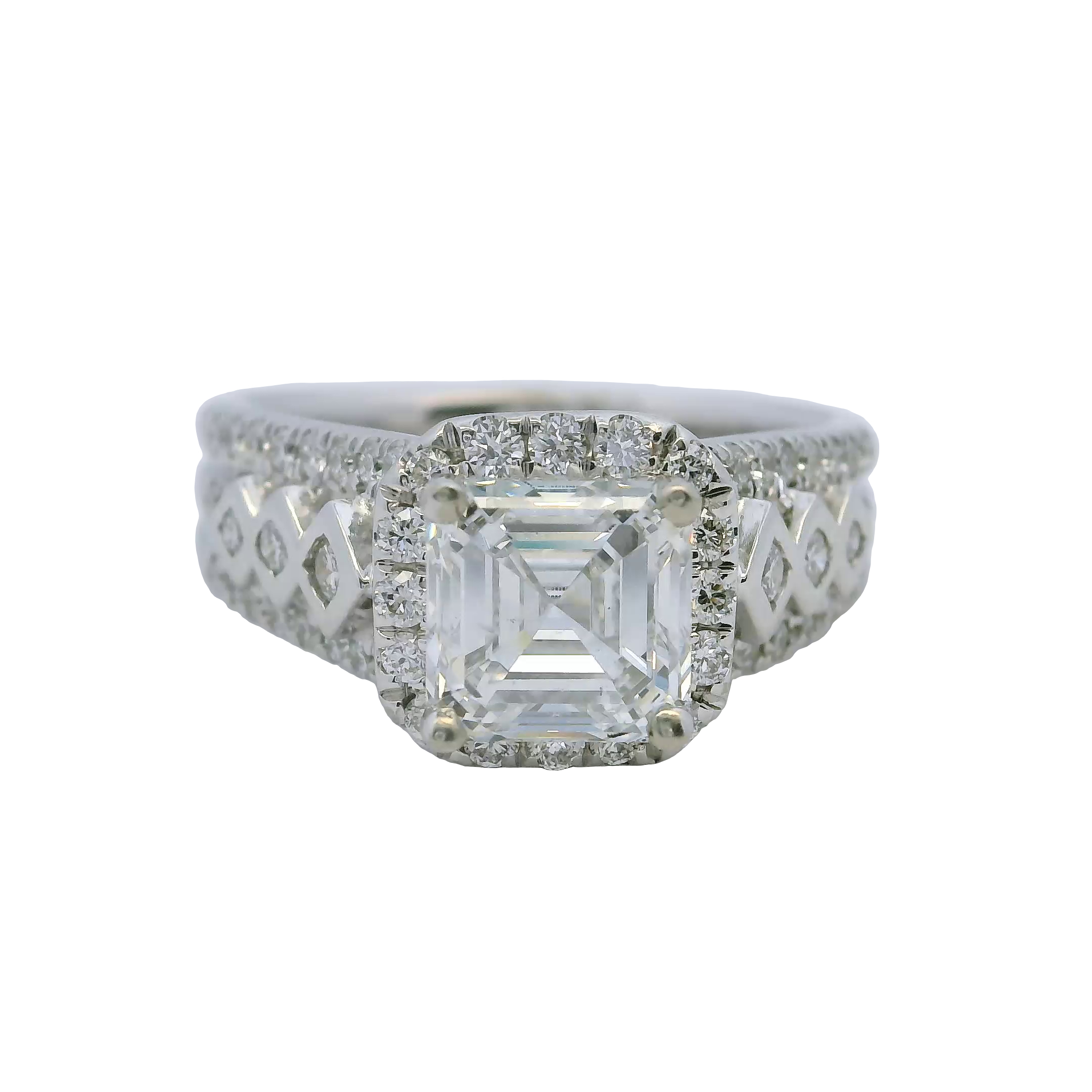 14K Gold 2 Carat Emerald Cut Lab Ring