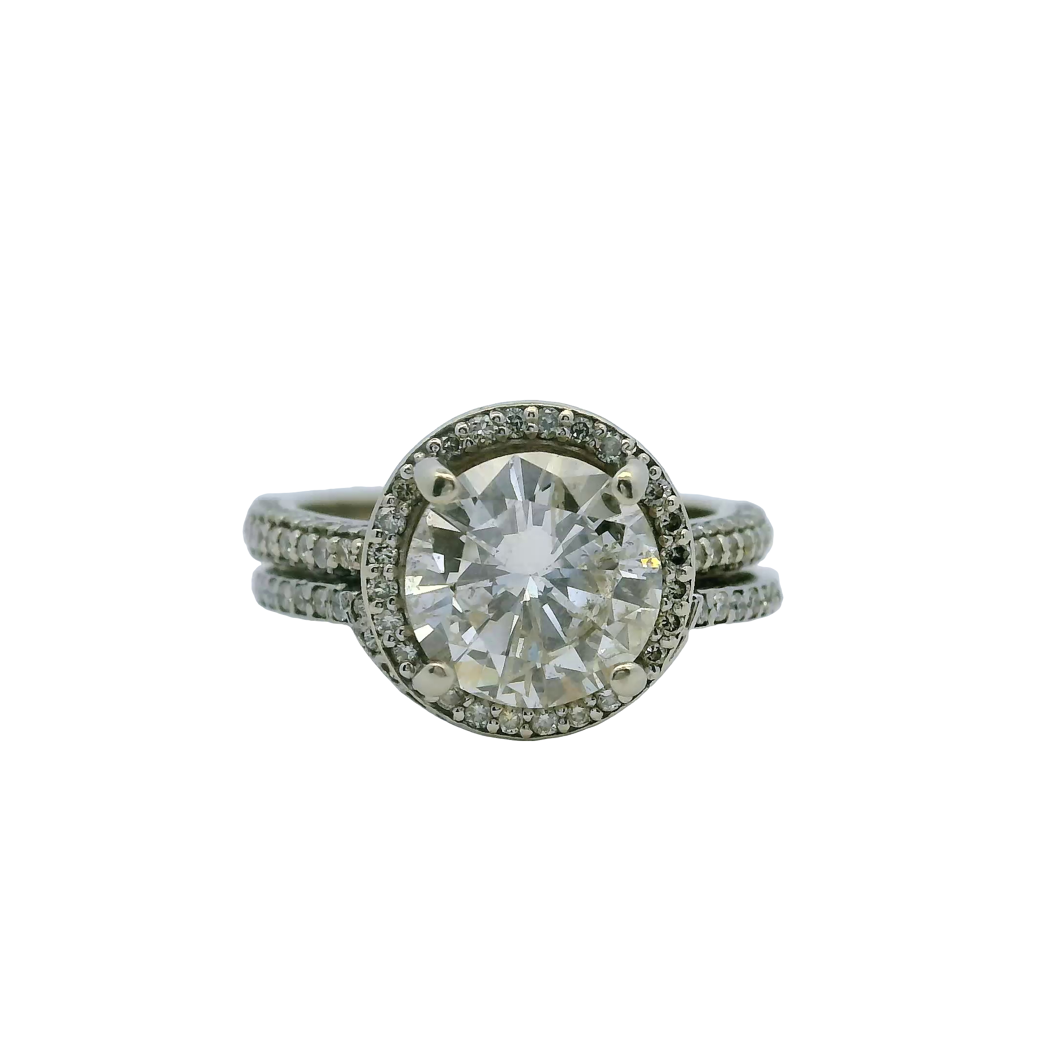 14K White Gold Diamond Set
