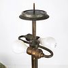 Vintage ornate floral leaded lamp. 16" in diameter. Handel or Unique. Vibrant floral leaded Image - 4