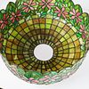 Vintage ornate floral leaded lamp. 16" in diameter. Handel or Unique. Vibrant floral leaded Image - 5