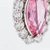 Platinum 1.013ct Pink Sapphire & 0.52ctw Diamond Cluster Pendant Necklace w/Gem Report, 18". An Image - 3