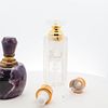 Set of 2 Carved Rock Crystal & Amethyst Perfume Bottles. Set of 2 Carved Rock Crystal &amp; Image - 3