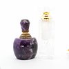 Set of 2 Carved Rock Crystal & Amethyst Perfume Bottles. Set of 2 Carved Rock Crystal &amp; Image - 5