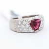 18KWG 1.11ct Trilliant Tourmaline & 0.51ctw Diamond Cocktail Ring, 6.25. 18K white gold ring Image - 1