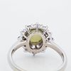 Platinum 1.77ct Chrysoberyl Catseye & 0.83ctw Diamond Halo Ring, 8. Platinum 900 ring 1.77ct Image - 4