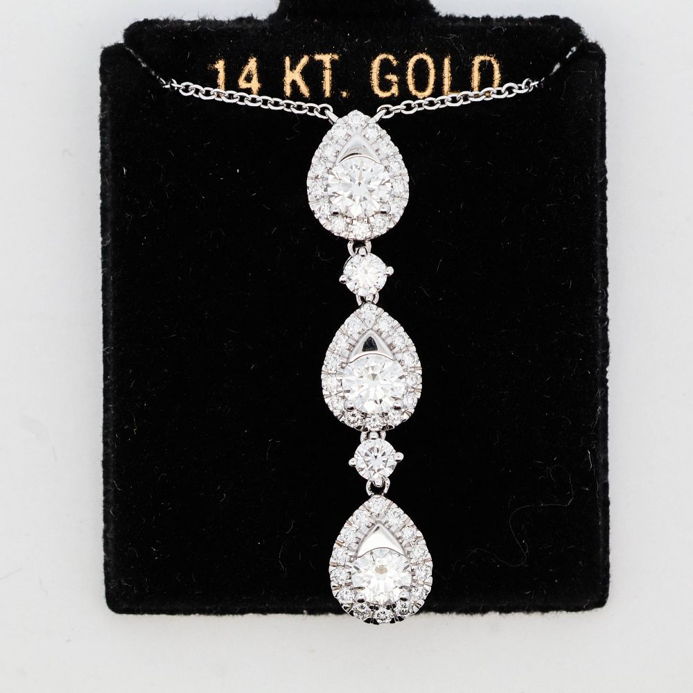 14K White Gold 1.75ctw Lab Grown Diamond Necklace. 14K White Gold Necklace 1.75ctw Lab Grown 
