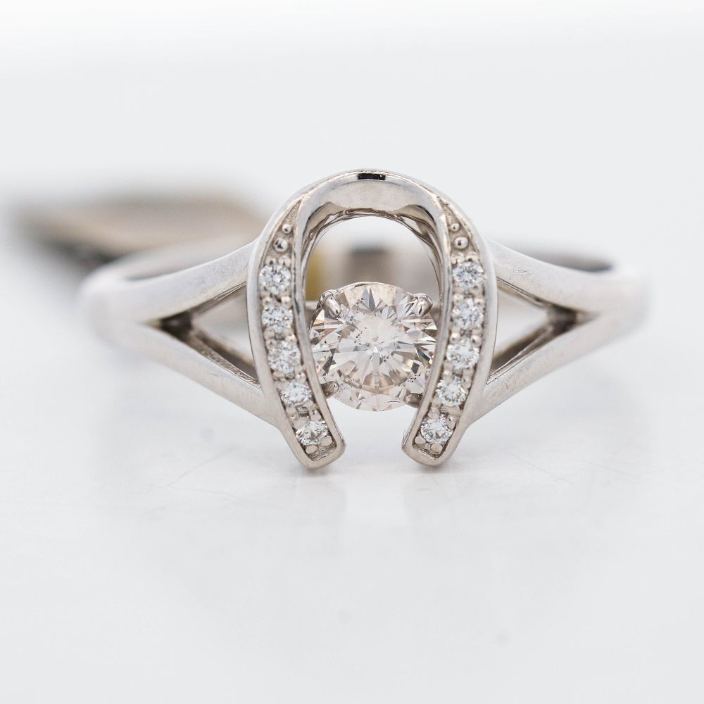 Platinum 950 0.45ctw Natural Diamond Horseshoe Ring, 9. Platinum 950 horseshoe ring 
0.45ctw 