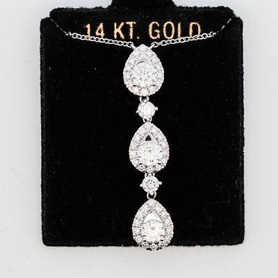 14K White Gold 1.75ctw Lab Grown Diamond Necklace. 14K White Gold Necklace 1.75ctw Lab Grown 