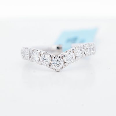 18KWG 1.00ctw 9 Stone LG Diamond Band, 7. 18K White Gold ring Nine (9) lab grown round brilliant 
