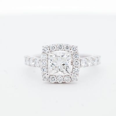 14KWG 2.50ctw/1.50ctr Princess Cut Lab Grown Diamond Ring, 6.5. 14K White Gold 2.50ctw Lab Grown 