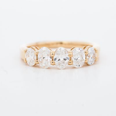 14KYG 1.50ctw 5-Stone Lab Grown Diamond Ring, 7. 14KYG 1.50ctw 5-Stone Lab Grown Diamond Ring 