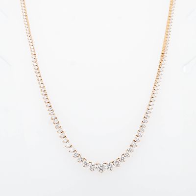 14KYG 5.00ctw Lab Grown Diamond Tennis Necklace 17.25" length 20.9 grams Gorgeous 