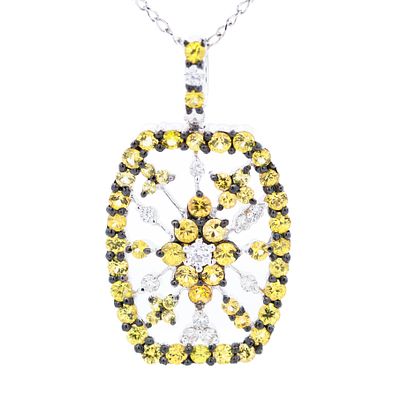 18KWG 2.47ct Yellow Sapphire & 0.34ct Natural Diamond Necklace, 18". From jewelry store with $4 