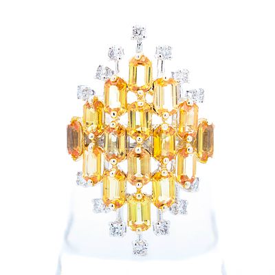 18KWG 5.35ct Sapphire & Diamond Ring, Size 7.25. From jewelry store with $4,999.00 retail price 