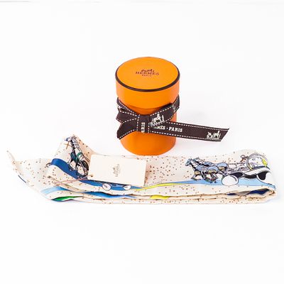 Multicolor Hermes Silk Space Derby Twilly New w/Tag&Box. Authentic Hermes Silk Space Derby 