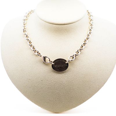 Tiffany & Co.Sterling Silver “Return to Tiffany” Tag Choker, 15.5". Authentic Tiffany & Co. 