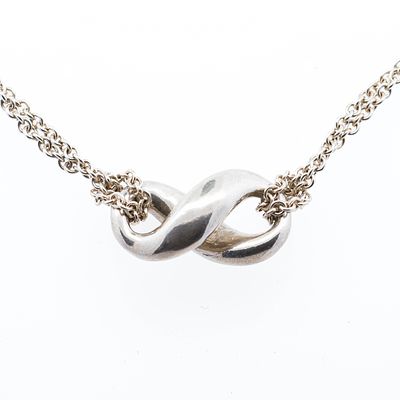 Tiffany & Co. Infinity Sterling Silver Necklace, 16". Authentic Tiffany & Co. necklace with an 