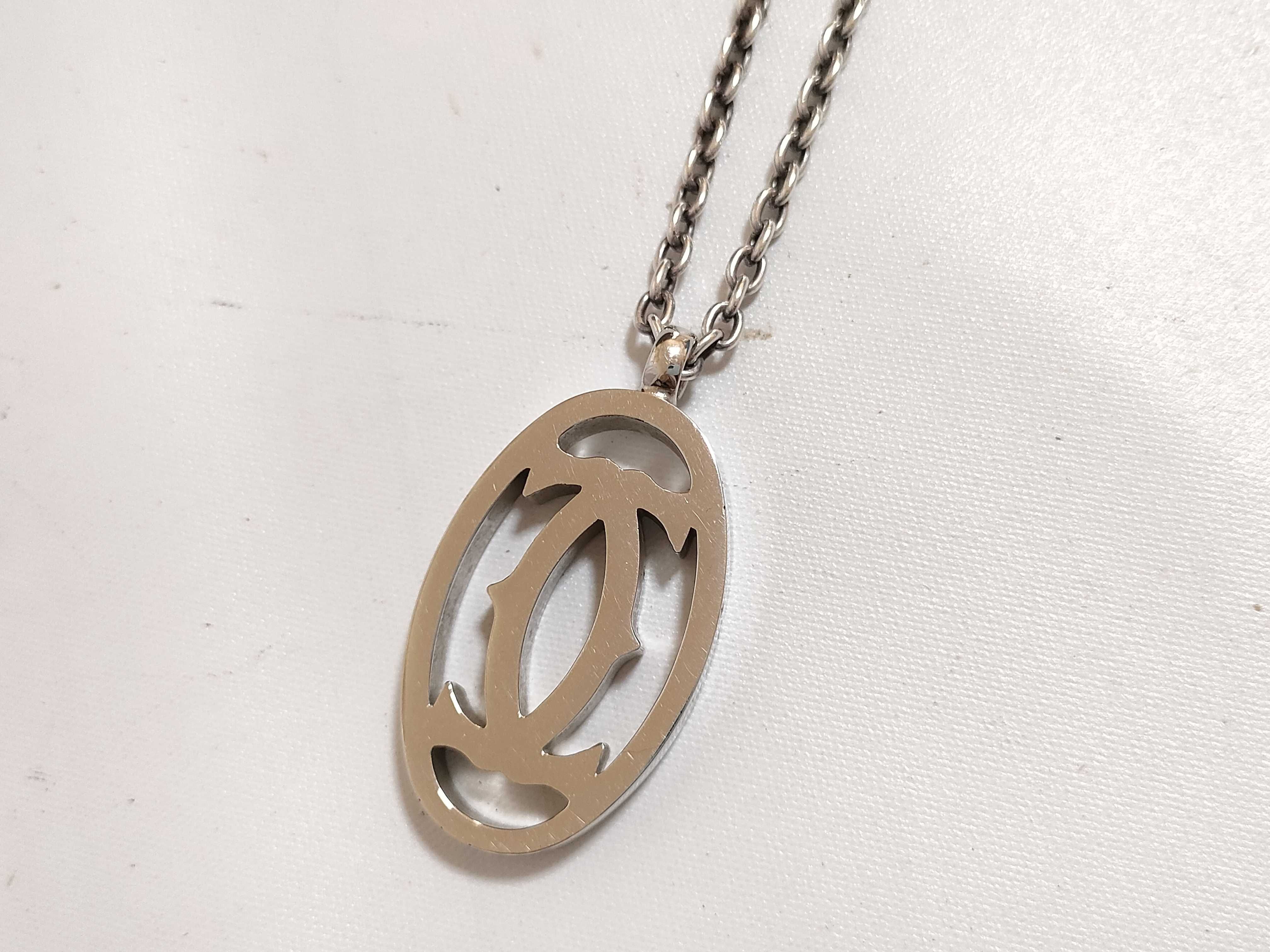 Lot 191 - Sterling Silver Cartier Chain Necklace with Cartier CC