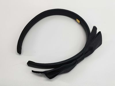 CHANEL Black Satin Ribbon Headband. Authentic CHANEL headband in classic black satin. The band 