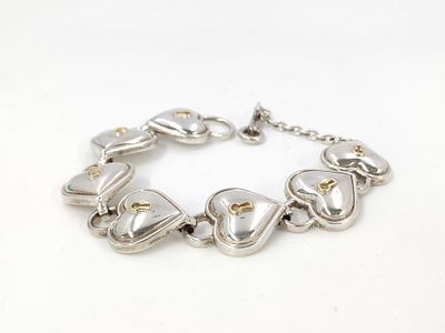 Tiffany & Co. 925 and 18k Lock & Key Bracelet. Tiffany &amp; Co. 925 and 18k Lock &amp; Key 