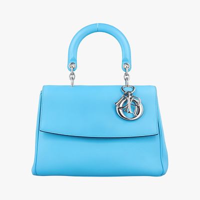 Dior Bee Dior Blue Leather Handbag with Silver Dior Charm Set. Authentic Dior Bee Dior Blue 