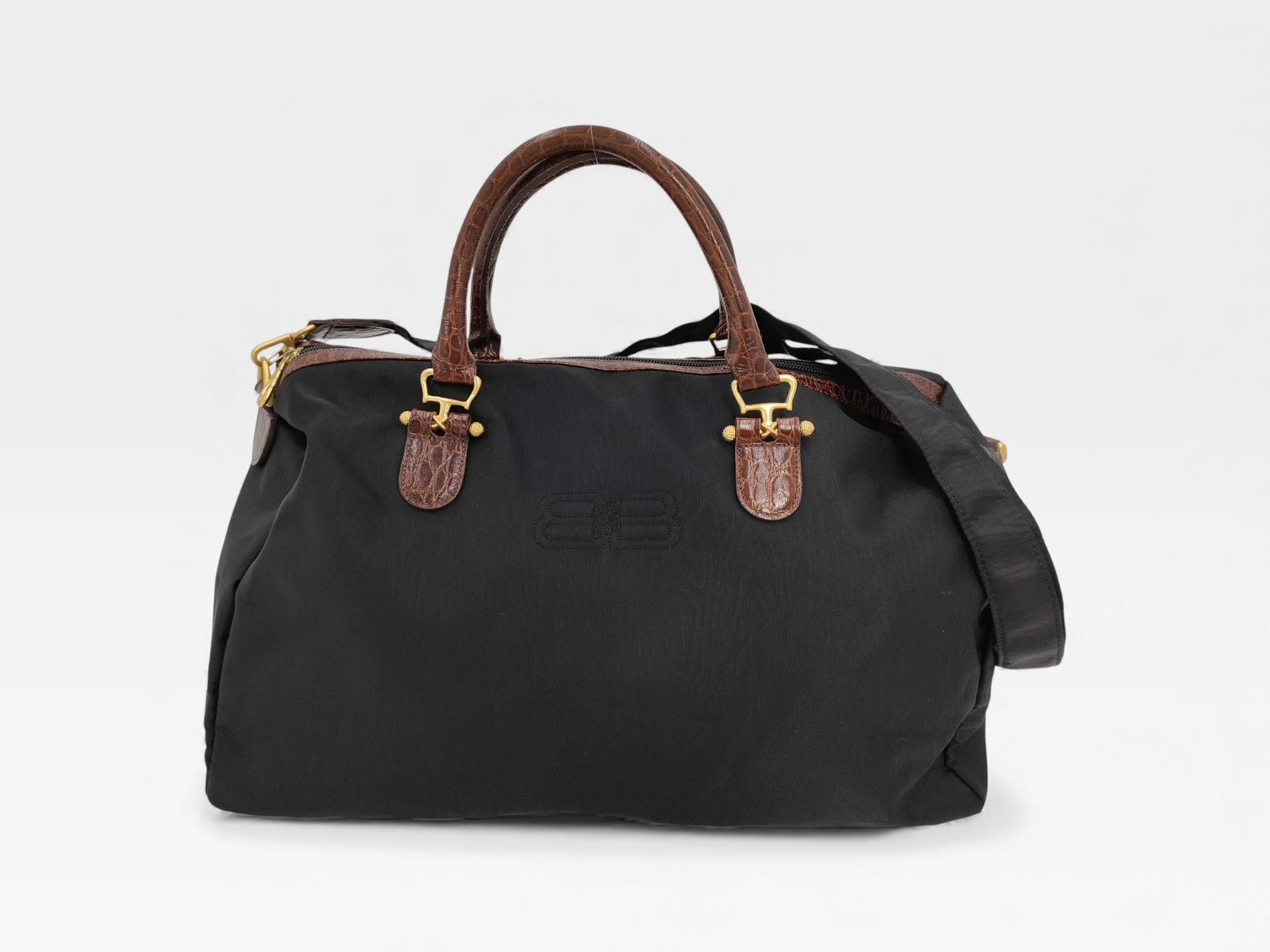 Lot 161 - Early 90s Balenciaga Black Nylon Boston Bag 2way with