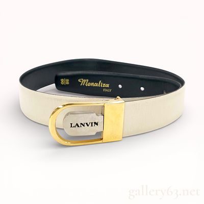 Lanvin Monaliza Italy Leather Belt With Gold-Tone Buckle. Lanvin belt crafted in leather 