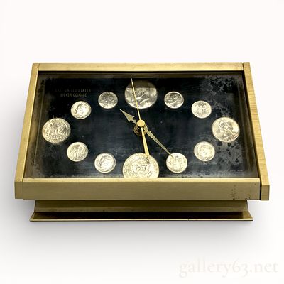 Numastic Coin Clock Ambassador Model 66 1968 Last Silver Coinage Clock with US Silver Coins. Numa 