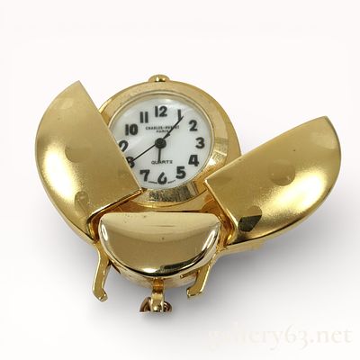 Charles Hubert Ladybug Pocket Watch on Gilt Chain. Charles Hubert novelty pocket watch designed 