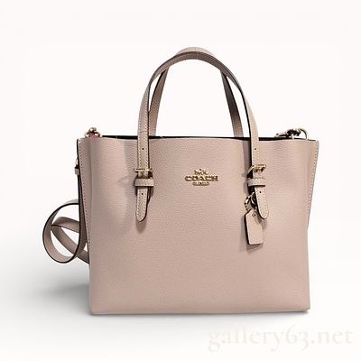 Coach Molly Taupe Leather 2-Way Bag. Coach Molly handbag crafted of light taupe pebbled leather. 