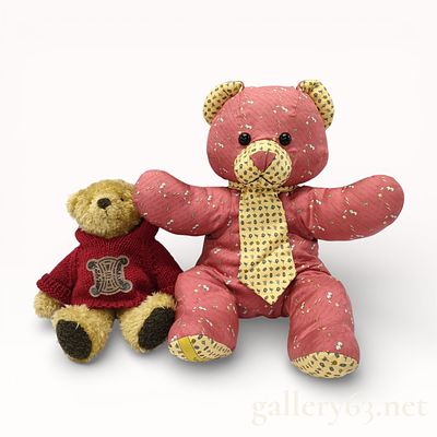 Celine & Ferragamo Plush Teddy Bear Accessories Set of Two. Authentic Celine and Ferragamo plush 
