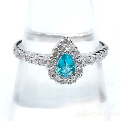 GIA Certified Brazilian Paraiba Tourmaline & Diamond Ring in Platinum sz 6.5. Authentic 