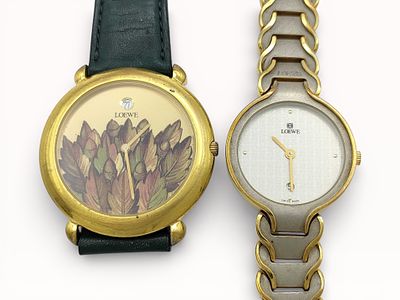 Group of 2 Loewe Quartz Wrist Watches Mens Womens. Authentic Group of 2 Loewe Quartz Wrist 