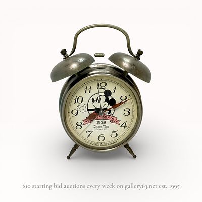 Vintage 1980s Disney Mickey Mouse 1928 Steamboat Willie Clock Lorus Quartz. a vintage Lorus 