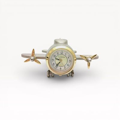 Vintage Bucherer Airplane Desk Clock Quartz Movt. Authentic Bucherer vintage collectible 