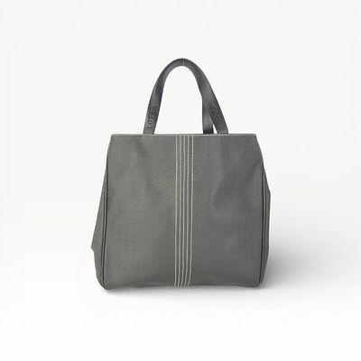 Loewe Anagram Tote Bag in Gray PVC with Leather Handles. Authentic Loewe tote bag featuring a 