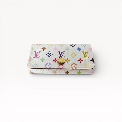 Louis Vuitton Murakami Rainbow Monogram Multicolore Key Case with box & pouch like new. Authentic 