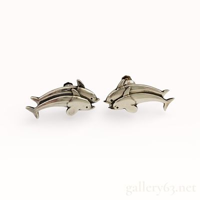 Georg Jensen Earrings .925 Silver Dolphin Earrings With Box. Authentic Georg Jensen Earrings. 