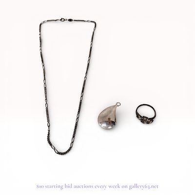 Sterling Silver Necklace Lot – 925 Chain and Pendant Estate Jewelry (12.6g). Estate lot offered 