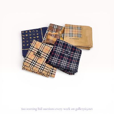 Burberry Nova Check Handkerchief Lot – Designer Pocket Squares & Accessories. Estate lot offered 